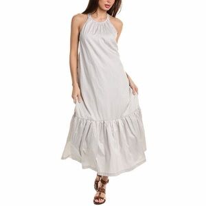 3.1 Phillip Lim Striped Long Tent Dress Size 8 White & Gray Cotton Summer